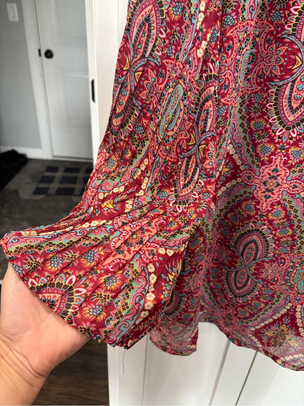 Fire Los Angeles Pink Red Paisley Mini Dress - Picture 2 of 7